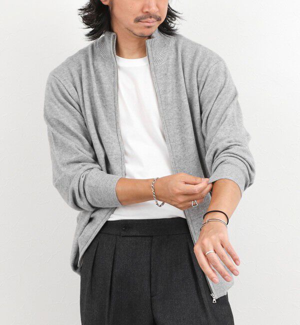 NOLLEY'S goodman「ウールカシミヤ スタンドジップニット 26AW」|ニット・セーター|ライトグレー