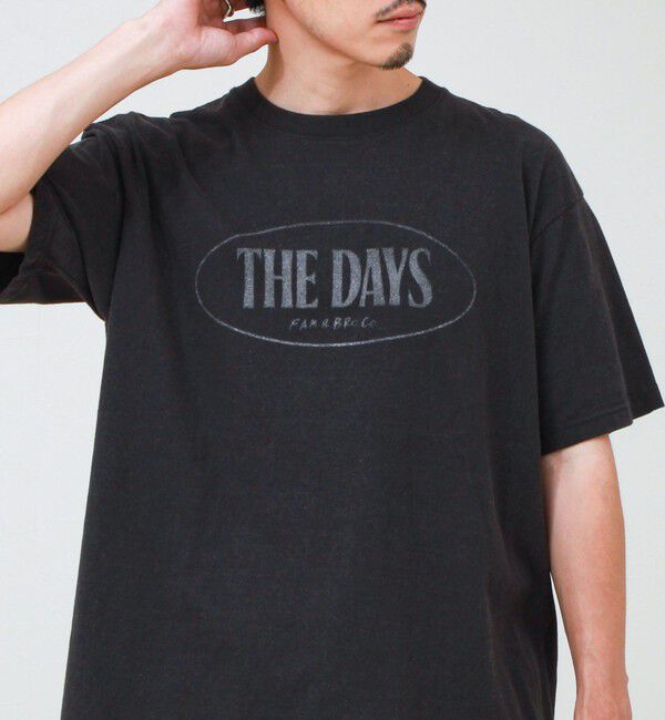 GLOSTER「【THE DAYS/ザ デイ】ORBAL 2 TEE オーバルロゴ Tシャツ リフレクタープリント」|Tシャツ・カットソー|ブラック
