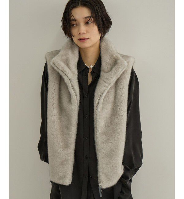 SALON adam et rope'「フェイクミンクファージレ」|ベスト・ジレ|