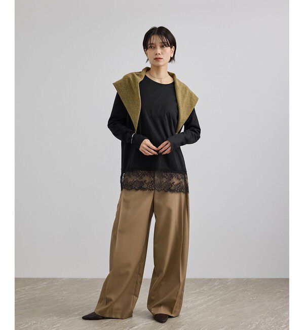 SALON adam et rope'「【WEB限定】ヘムレースプルオーバーカットソー」|Tシャツ・カットソー|