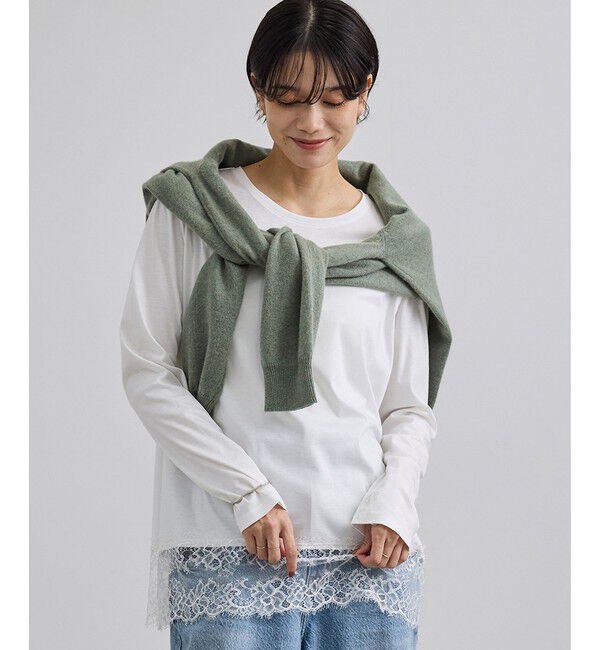 SALON adam et rope'「【WEB限定】ヘムレースプルオーバーカットソー」|Tシャツ・カットソー|
