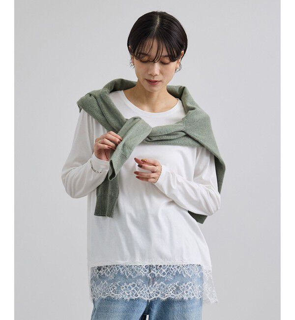 SALON adam et rope'「【WEB限定】ヘムレースプルオーバーカットソー」|Tシャツ・カットソー|オフホワイト(15)