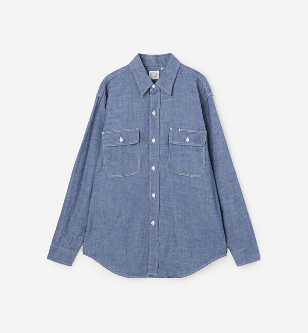  「orSlow | シャンブレー フラップポケットワークシャツ WOMEN」|シャツ・ブラウス|