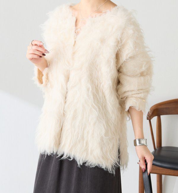  「【前後2WAY】ロングシャギーニットカーディガン」|ニット・セーター|