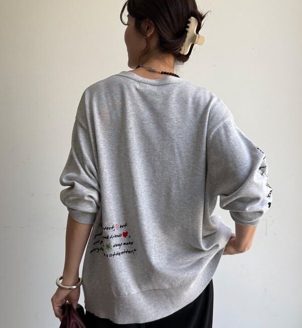  「【WEB限定】レタリング刺繍カーディガン」|カーディガン|