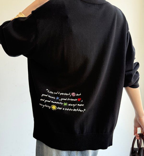  「【WEB限定】レタリング刺繍カーディガン」|カーディガン|