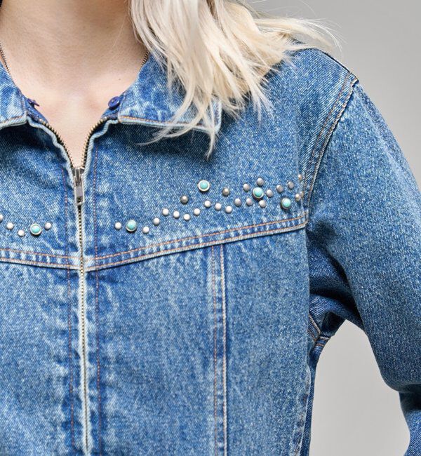  「【26AW LOOK掲載品番】ビジュファーデニムジャケット」|ブルゾン・スタジャン|