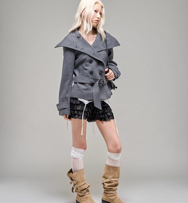  「【26AW LOOK掲載品番】ワイドカラーベルテッドPコート」|その他|