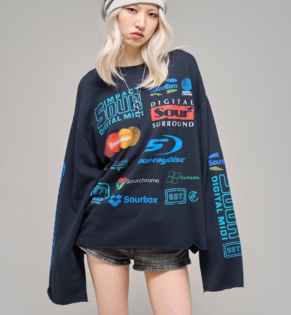  「【Sourcream】カンパニーロゴ切りっぱなしスウェット」|Tシャツ・カットソー|