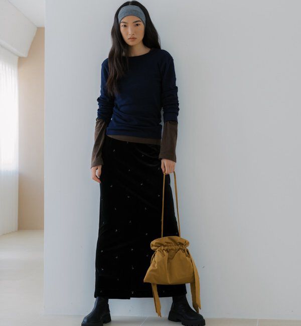  「ベロア刺繍スカート」|スカート|