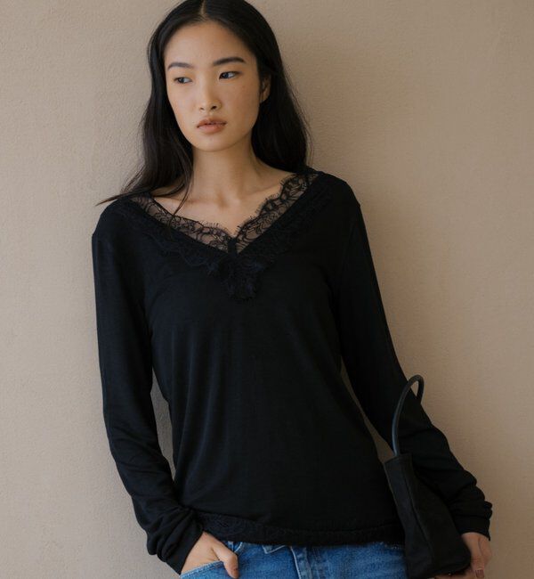  「レースドッキングカットソー」|Tシャツ・カットソー|