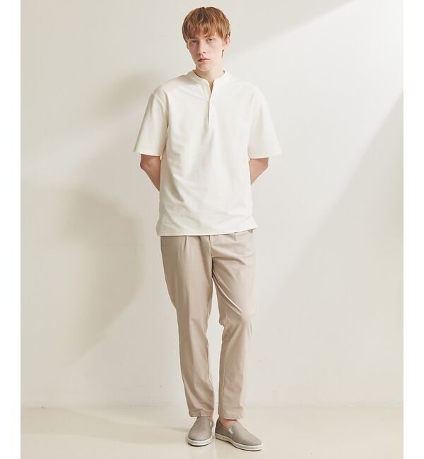 ABAHOUSE「【接触冷感】Vネック スキッパーTシャツ/ヘンリーネック/COVEROSS(R)」|Tシャツ・カットソー|