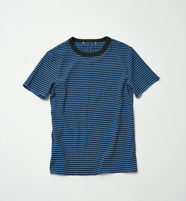 NOMINE「楊柳シボ感 リンガーTシャツ ｜ 半袖 リブ切替 クロップド丈」|Tシャツ・カットソー|