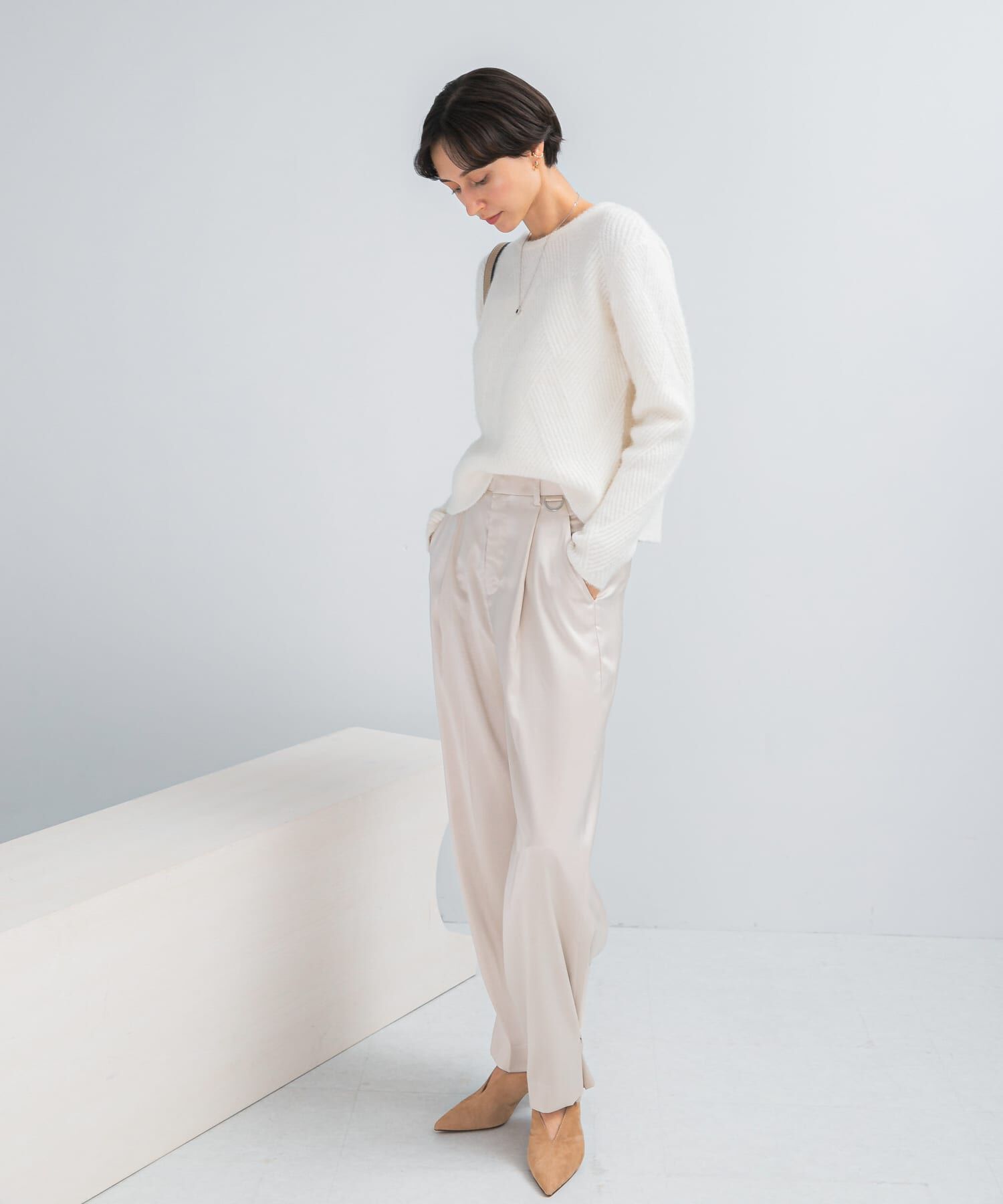 URBAN RESEARCH ROSSO「ダイヤ柄編ラメミックスニット」|ニット・セーター|