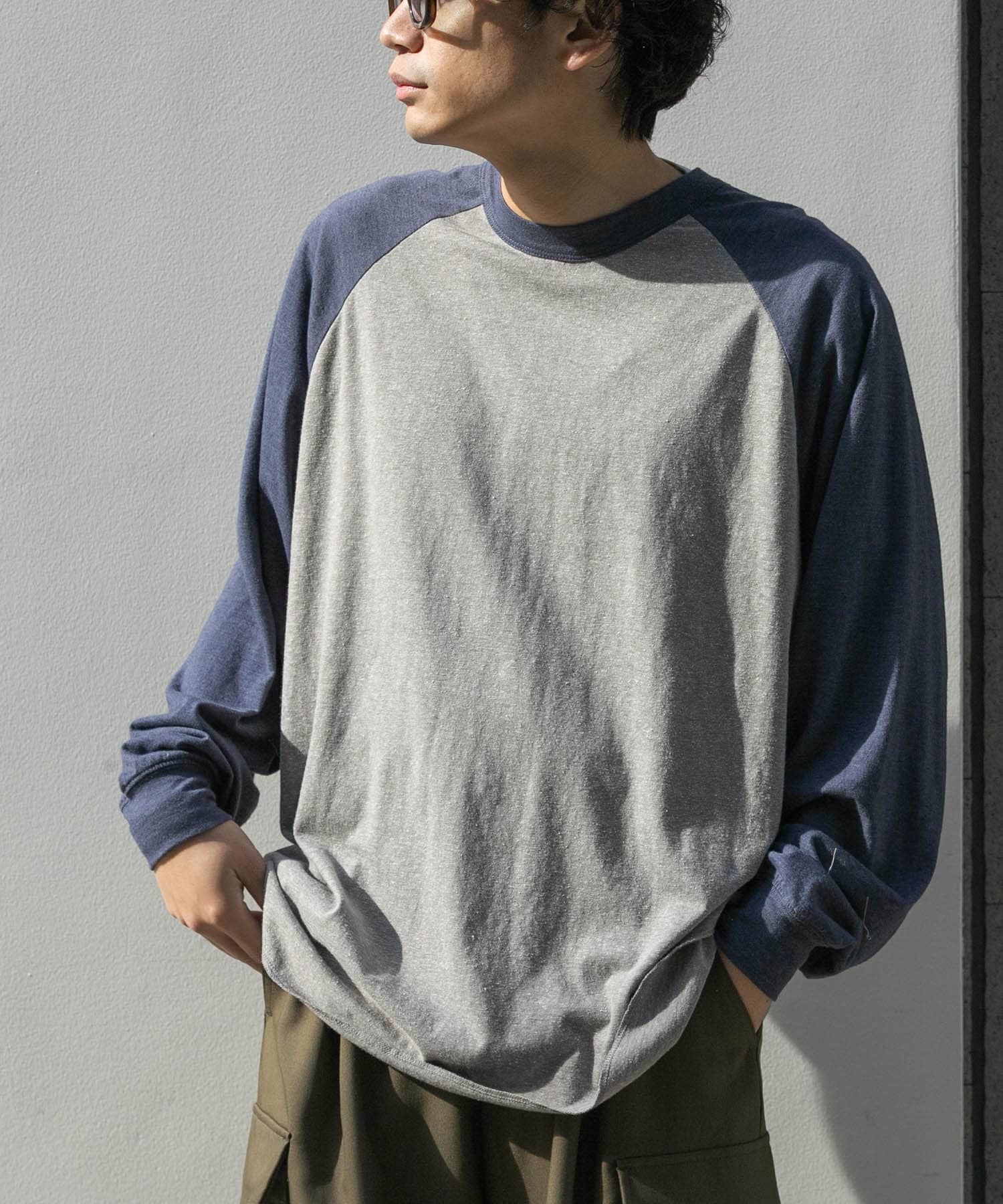 URBAN RESEARCH DOORS「FORK&SPOON　ベースボールロングスリーブTシャツ」|Tシャツ・カットソー|ブルー系その他