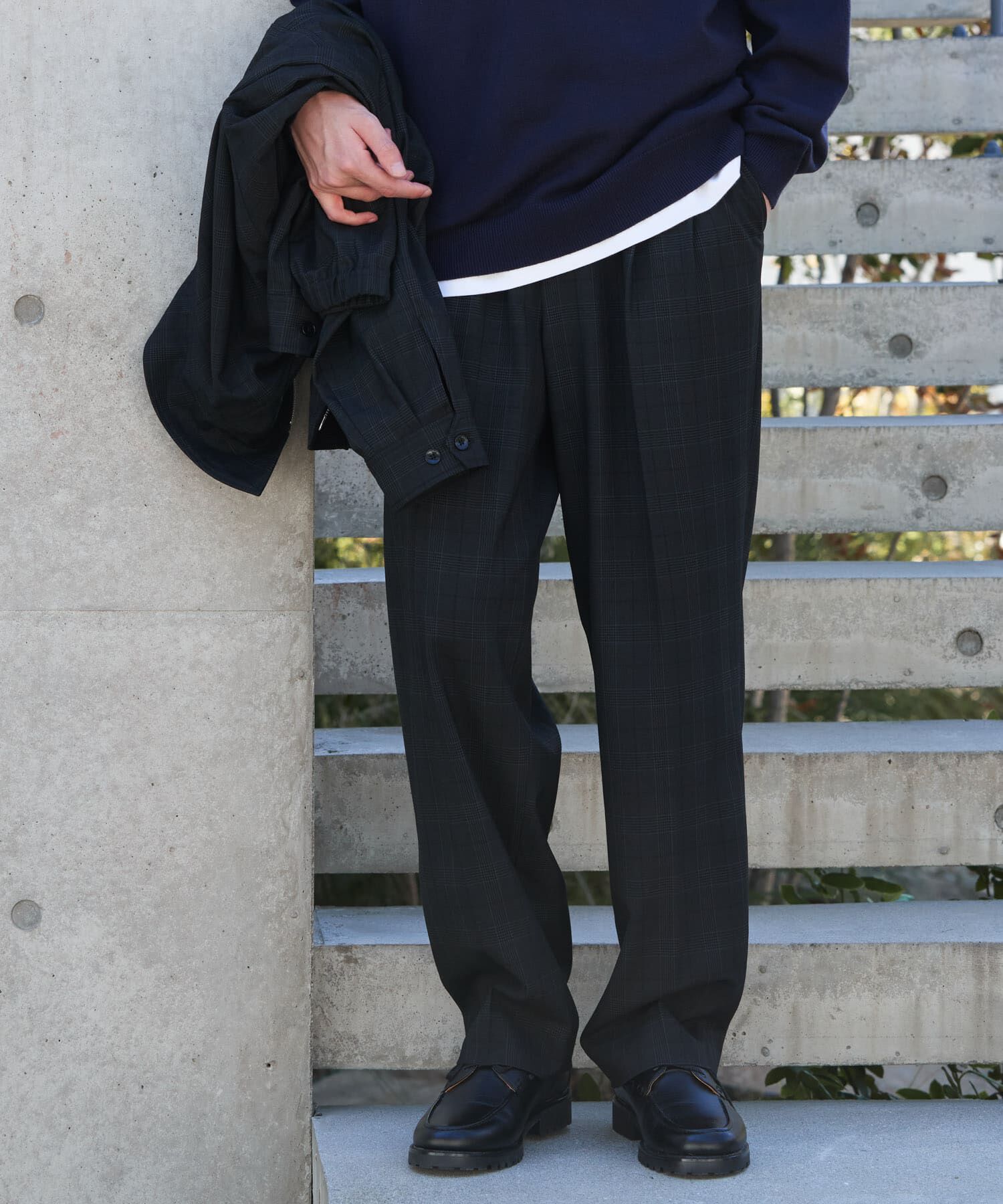 URBAN RESEARCH DOORS「『UR TECH』完声2タックワイドトラウザー」|その他|チェック
