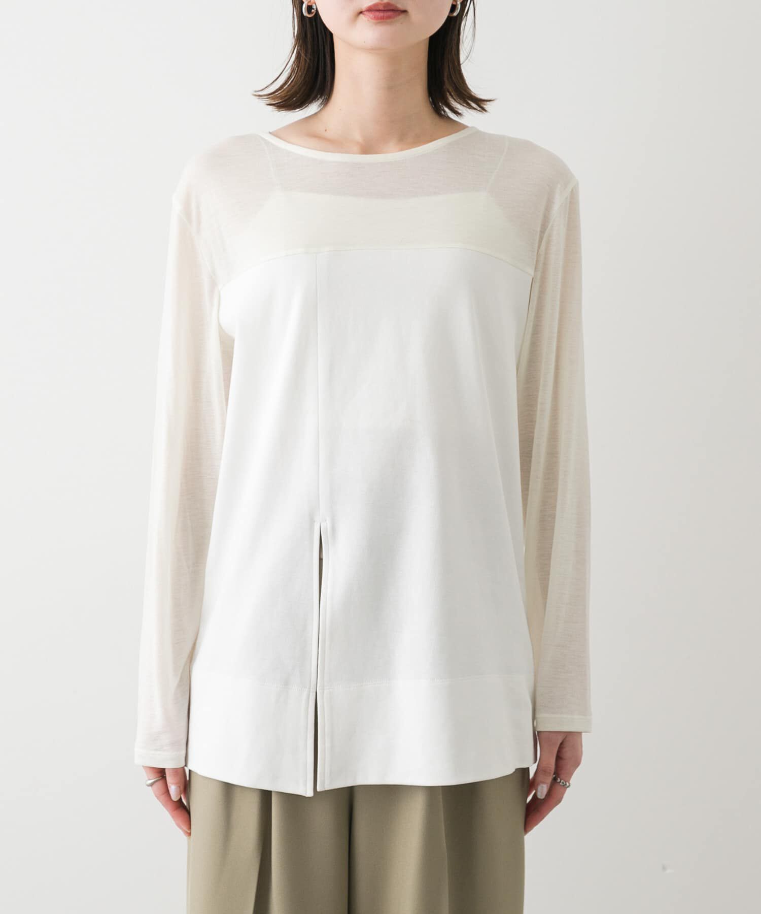SENSE OF PLACE by URBAN RESEARCH「クルーネックドッキングスリットトップ」|Tシャツ・カットソー|
