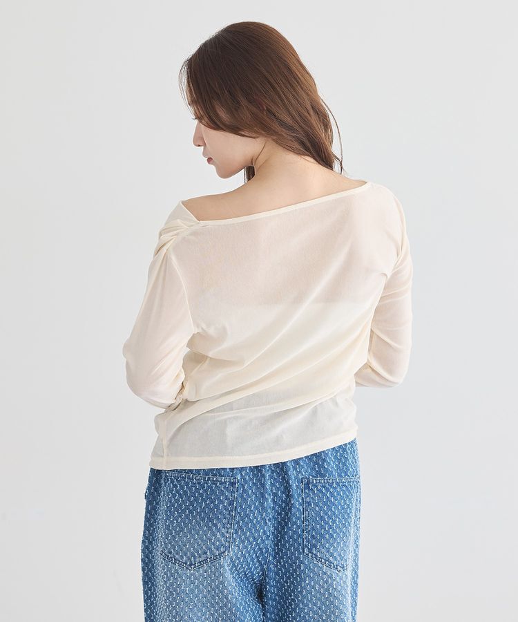 earth music&ecology「ドレープカットチュールフロッキープルオーバー」|Tシャツ・カットソー|