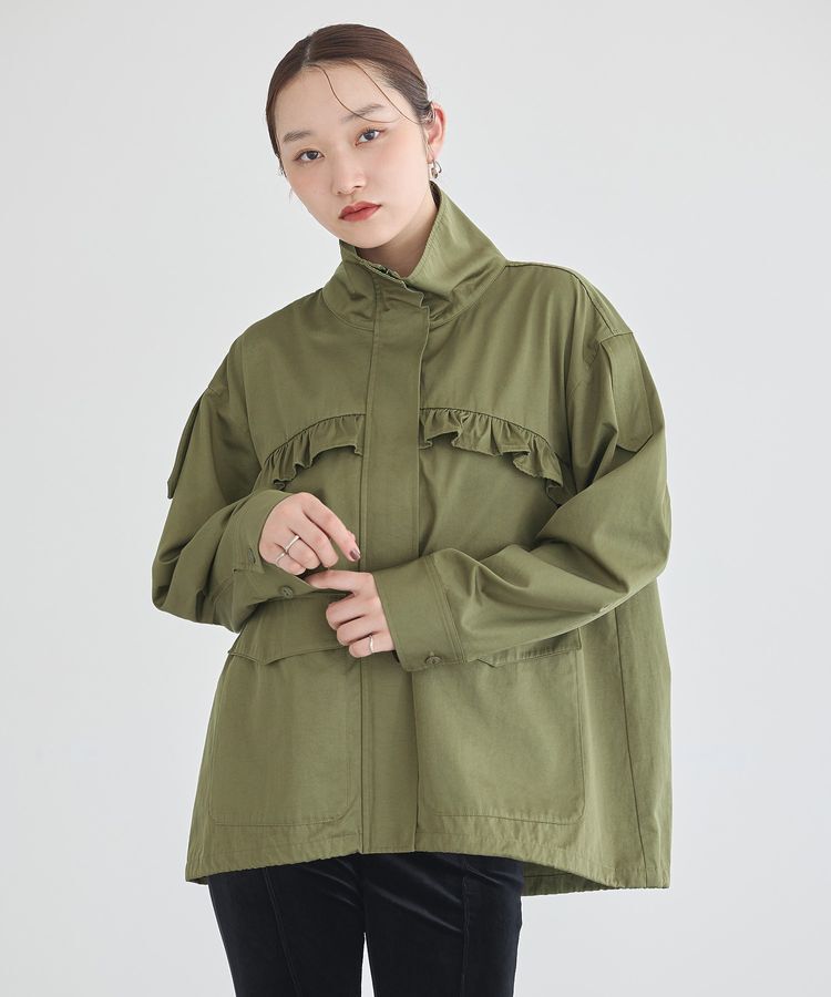 earth music&ecology「ミリタリーフリルジャケット」|テーラードジャケット|