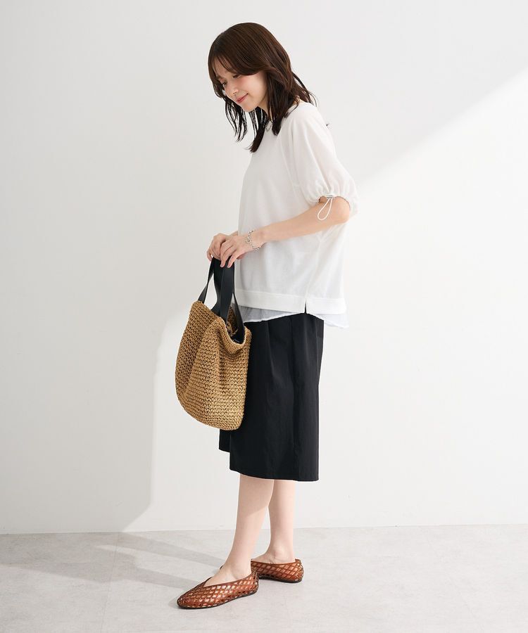 Green Parks「袖ドロストシアー裏毛ドッキングプルオーバー」|Tシャツ・カットソー|