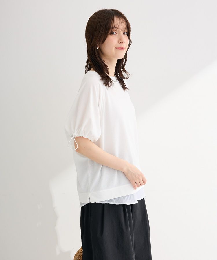 Green Parks「袖ドロストシアー裏毛ドッキングプルオーバー」|Tシャツ・カットソー|