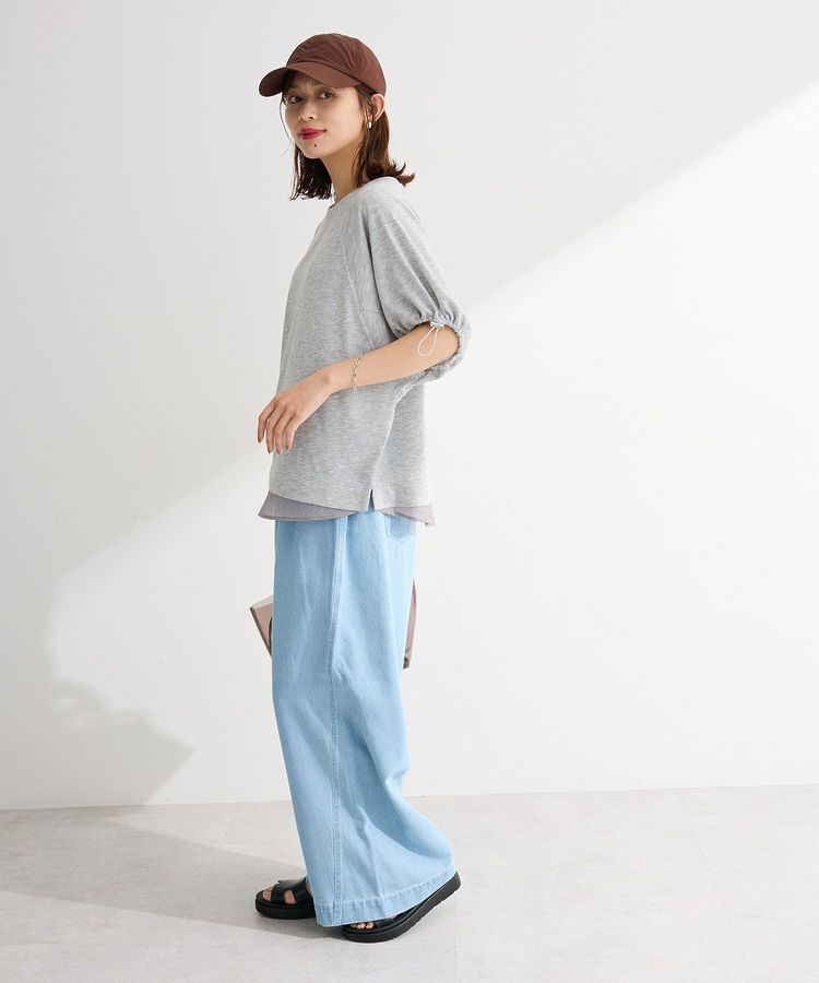 Green Parks「袖ドロストシアー裏毛ドッキングプルオーバー」|Tシャツ・カットソー|