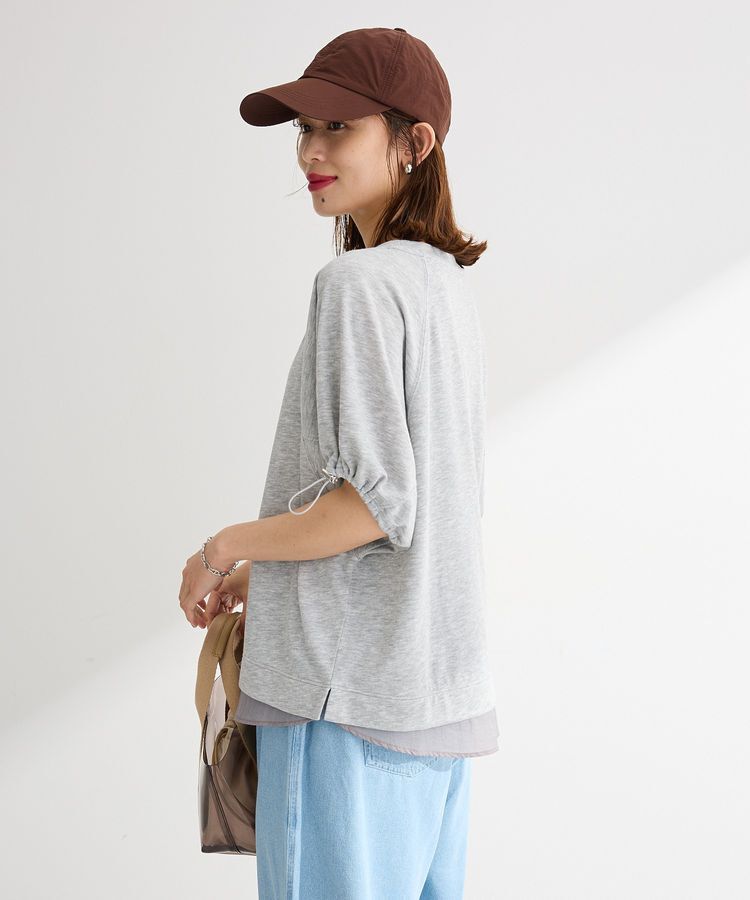 Green Parks「袖ドロストシアー裏毛ドッキングプルオーバー」|Tシャツ・カットソー|