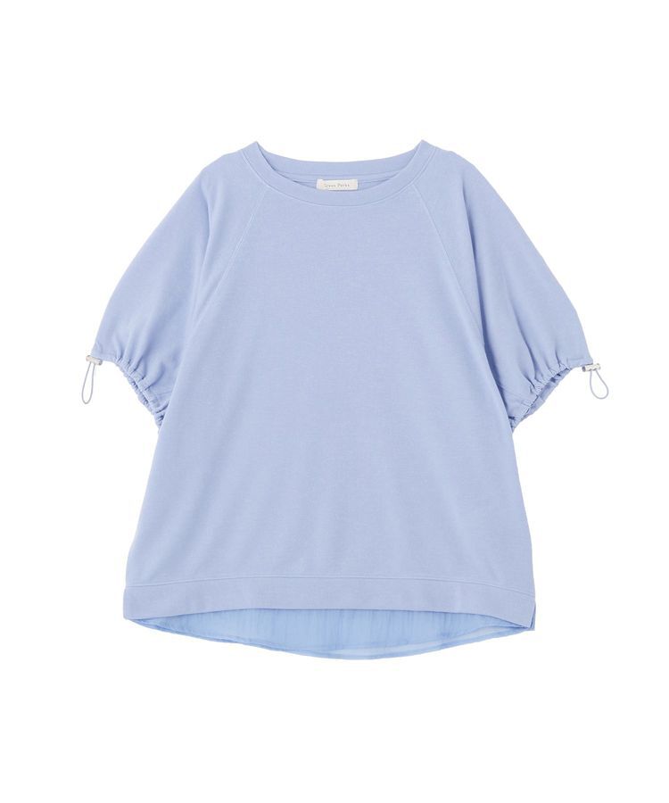 Green Parks「袖ドロストシアー裏毛ドッキングプルオーバー」|Tシャツ・カットソー|Blue