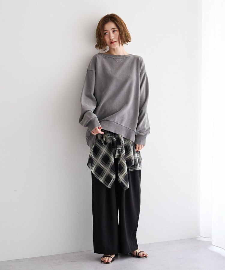 YECCA VECCA「チェック柄シアーラッフルシャツ」|シャツ・ブラウス|