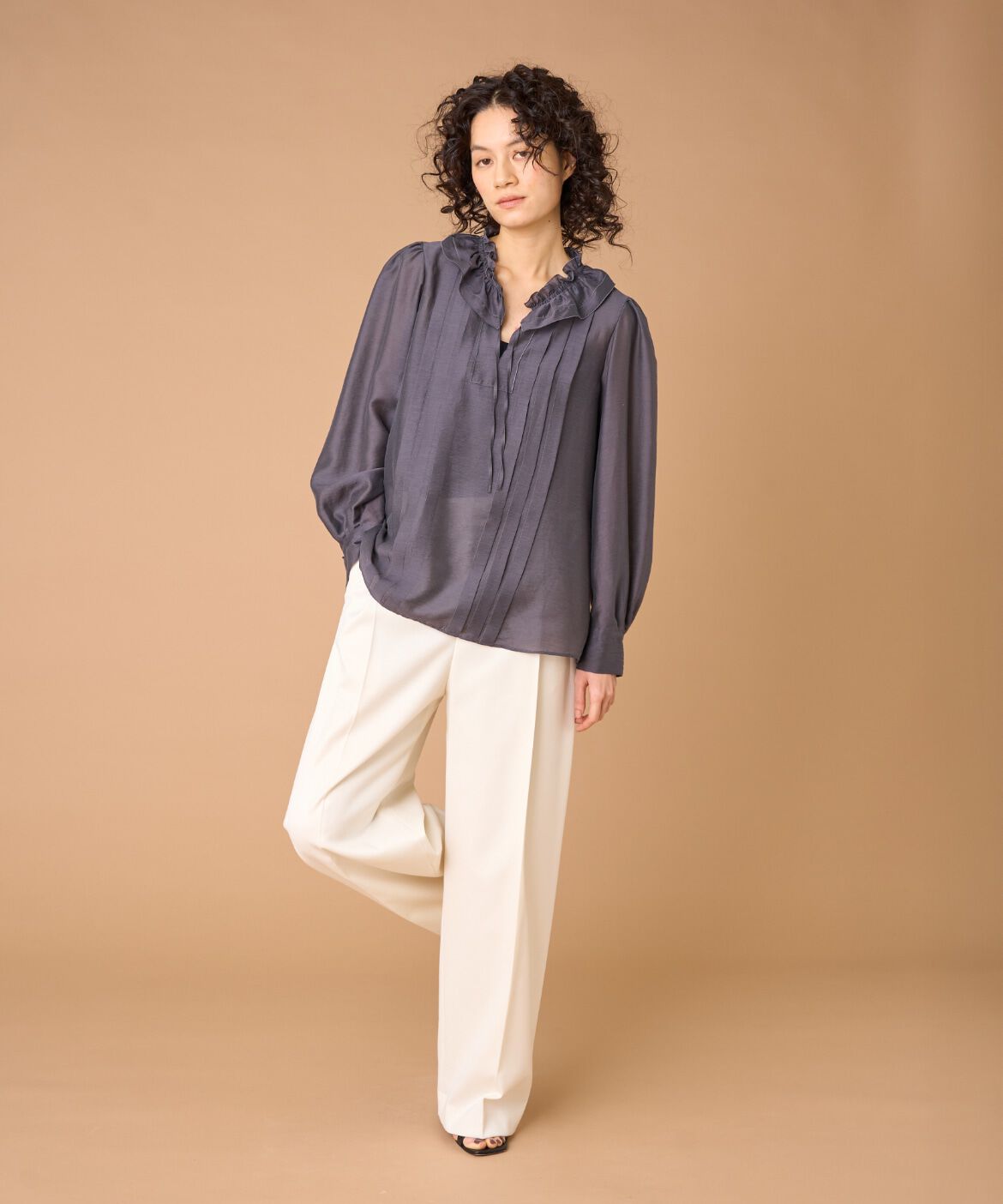 la veille by SUPERIOR CLOSET「《大きいサイズ》フリルブラウス」|シャツ・ブラウス|