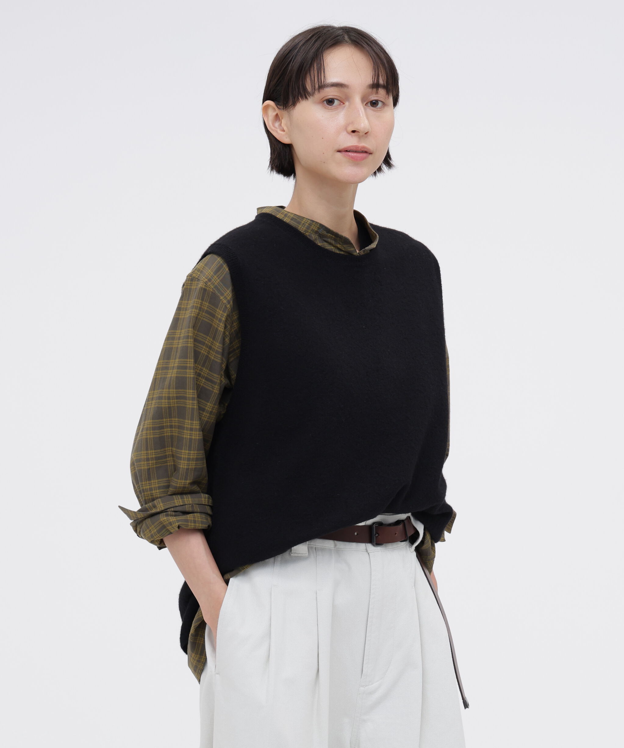 MHL.「FELTED DRY WOOL KNITWEAR」|ニット・セーター|BLACK