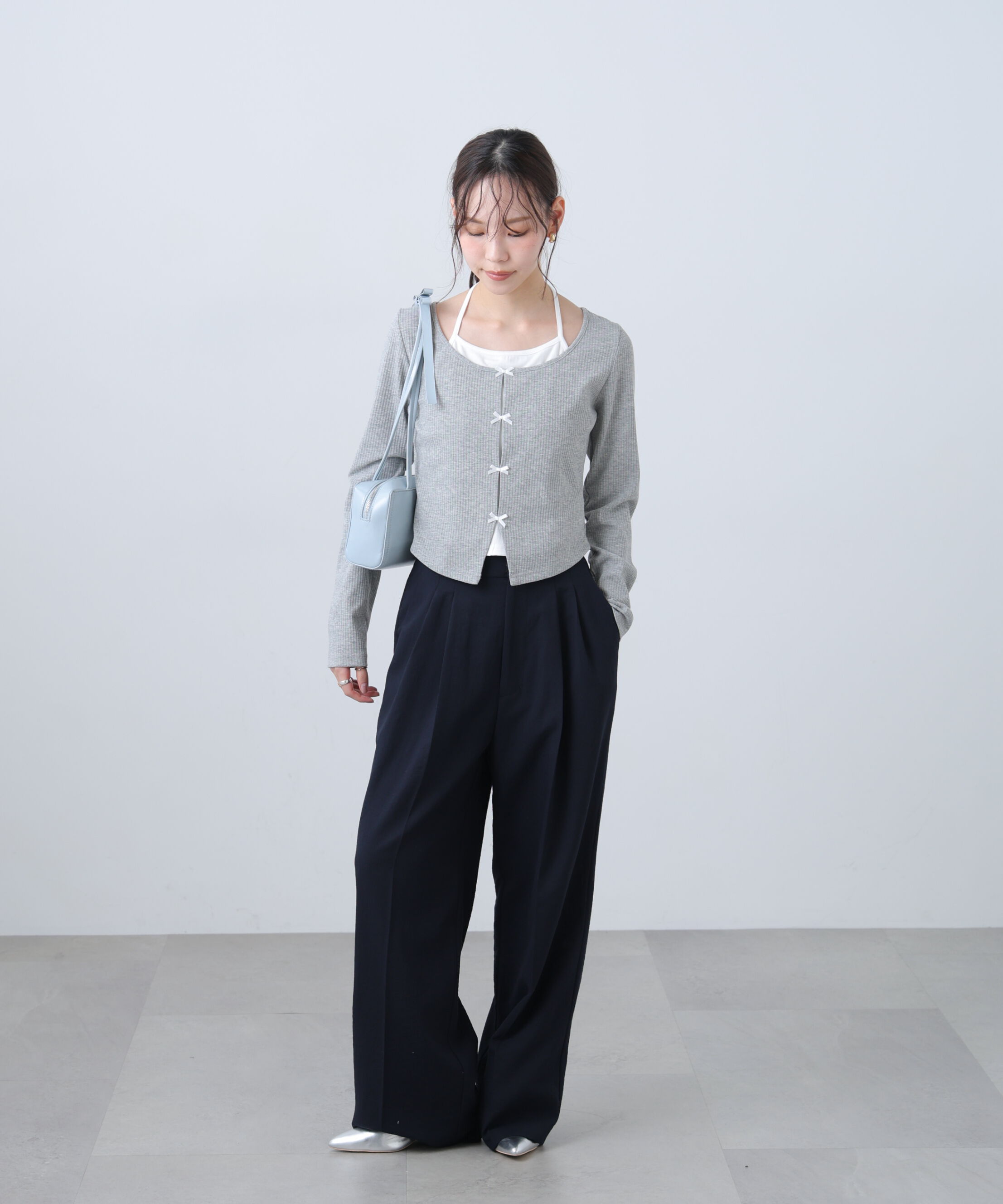  「麻調合繊タックワイドパンツ」|その他|