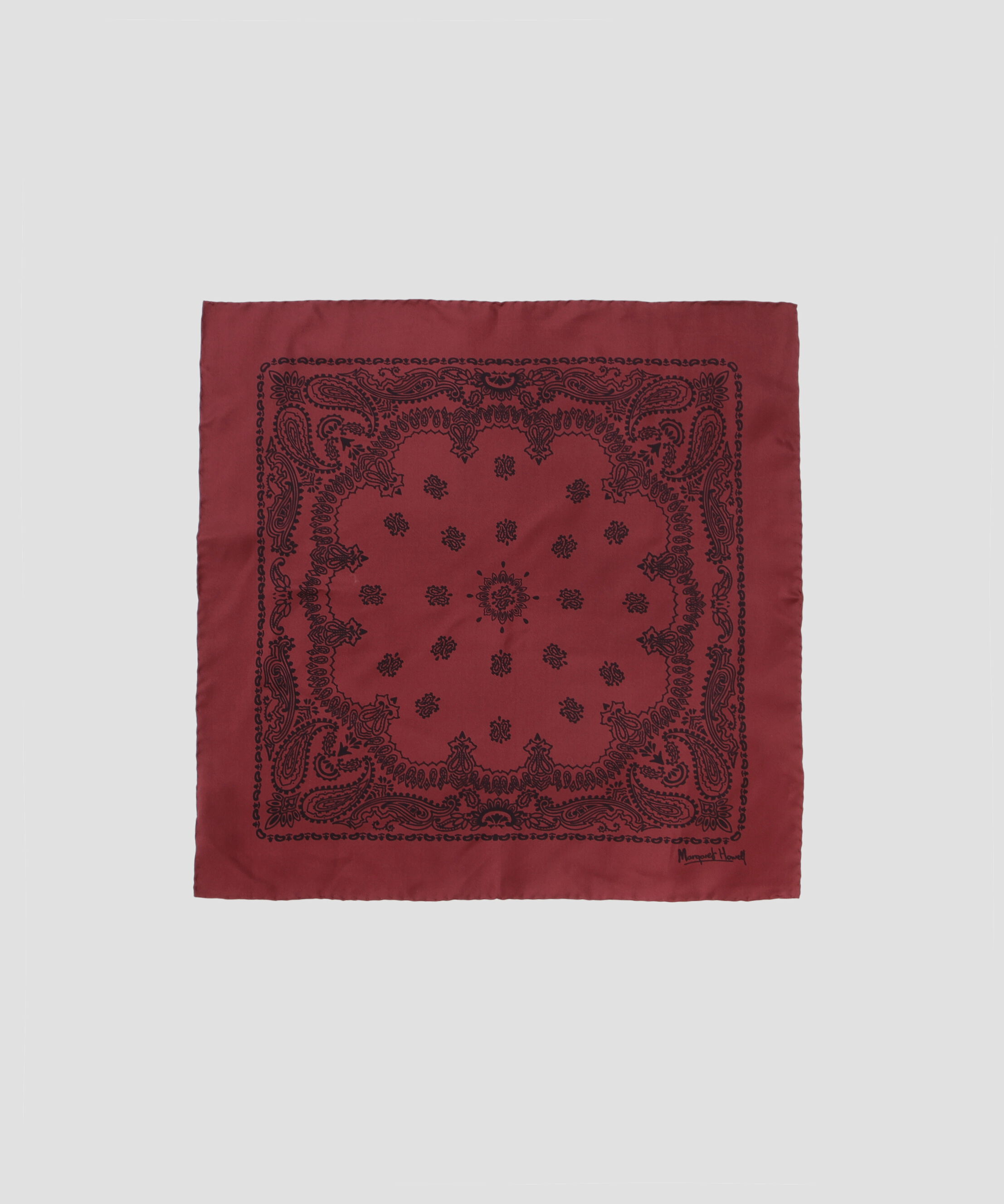  「SILK TWILL PAISLEY SCARF」|バンダナ・スカーフ|DARK CHERRY2