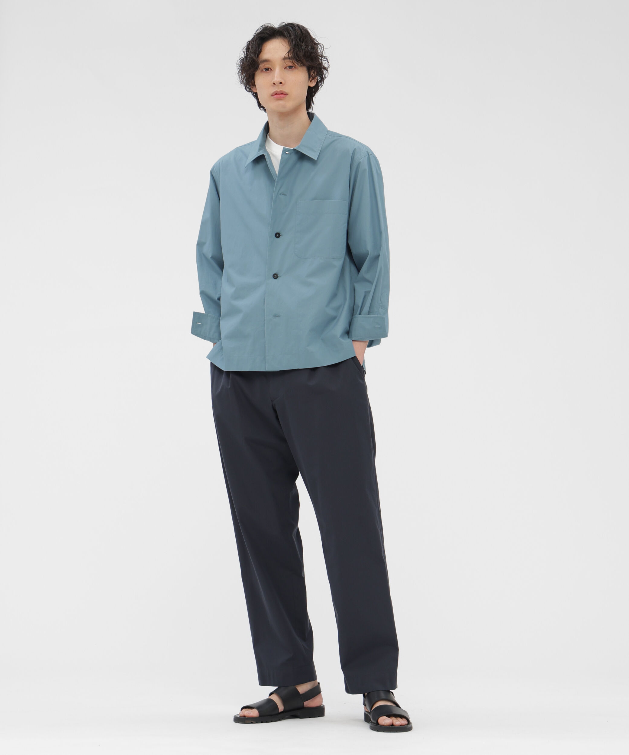 MARGARET HOWELL「FINE COTTON PLAINWEAVE TROUSERS」|その他|DARK NAVY1