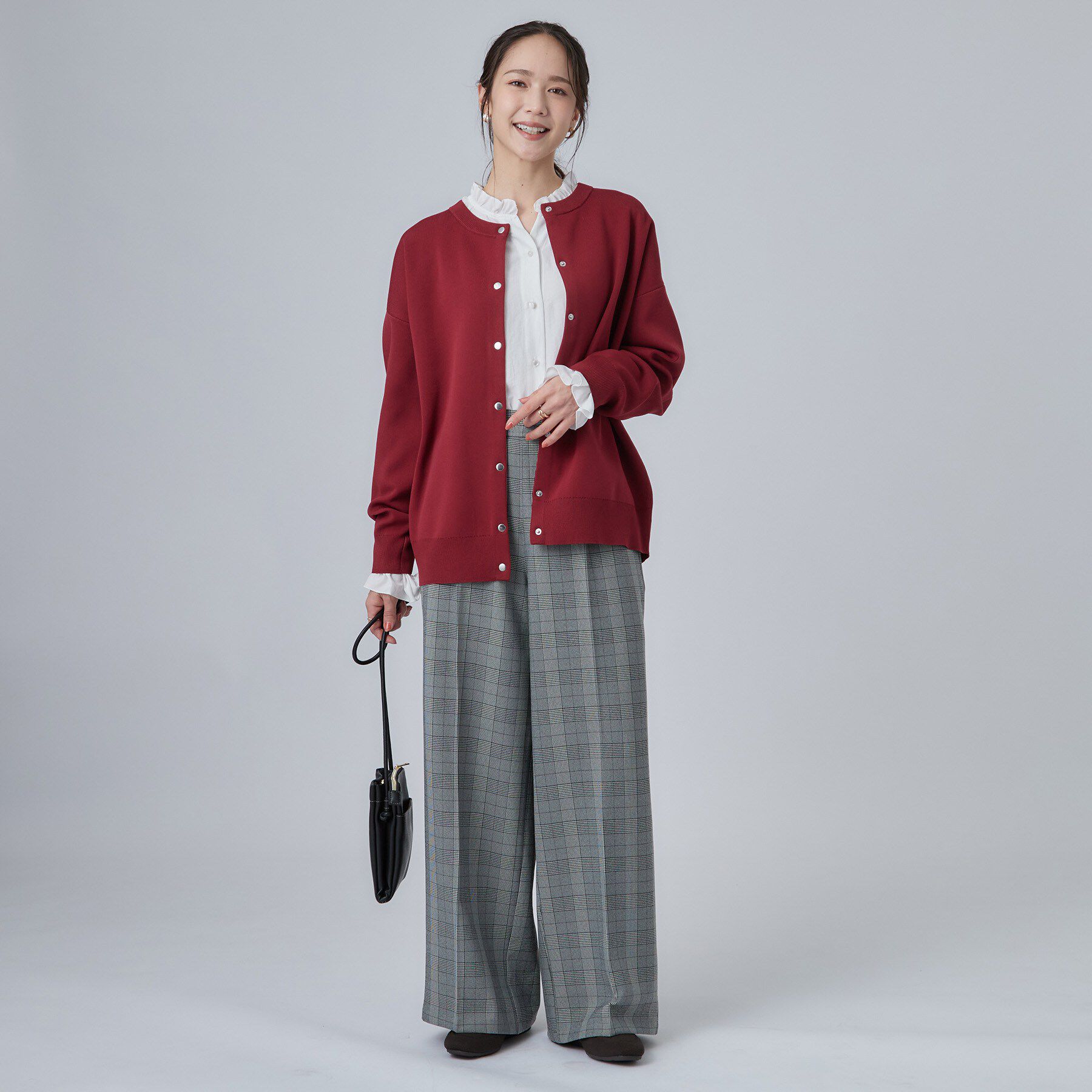 SHOO･LA･RUE「【セットアップ可/洗濯機可】軽やかに羽織れる スポンディシュニットカーディガン」|カーディガン|