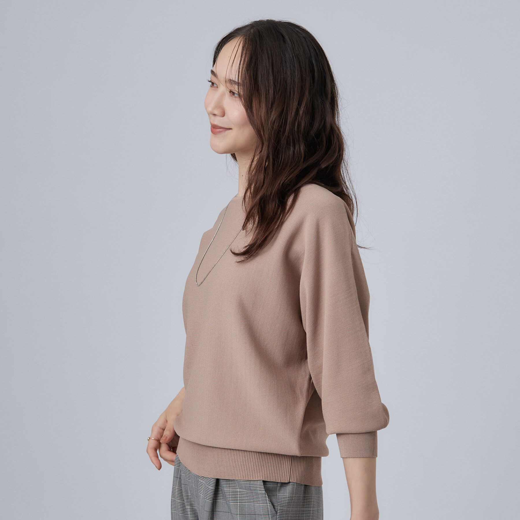 SHOO･LA･RUE「【洗濯機可】軽やかでさらっとしたタッチ すっきり見えドルマンニット」|ニット・セーター|