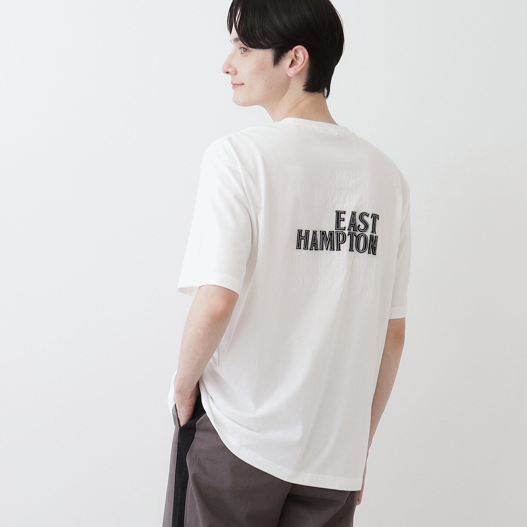Dessin「【洗える】オーガニックコットンロゴ入り半袖Tシャツ」|Tシャツ・カットソー|ホワイト(002)