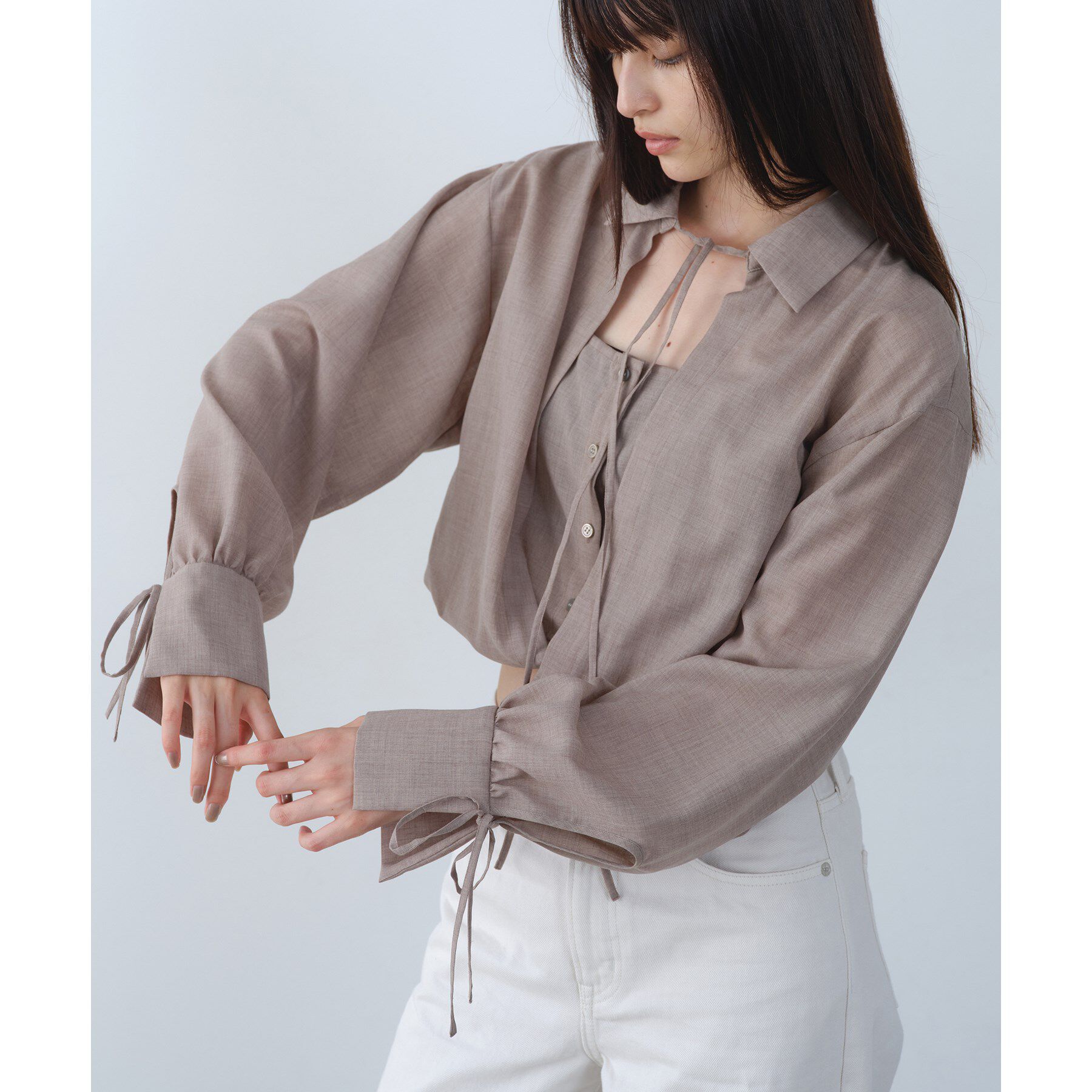 CODE A「air frame layered shirt」|シャツ・ブラウス|グレージュ(050)