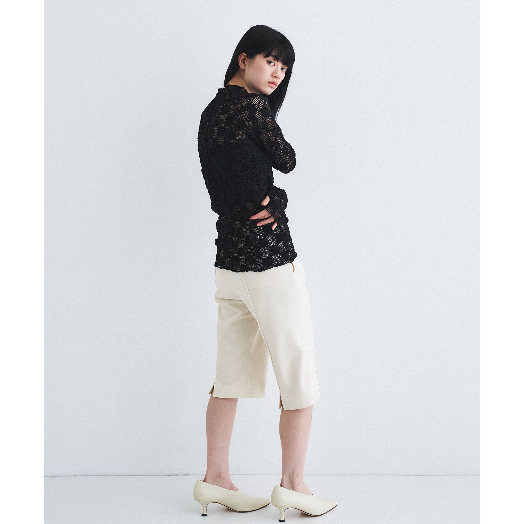CODE A「floral lace highneck tops」|Tシャツ・カットソー|