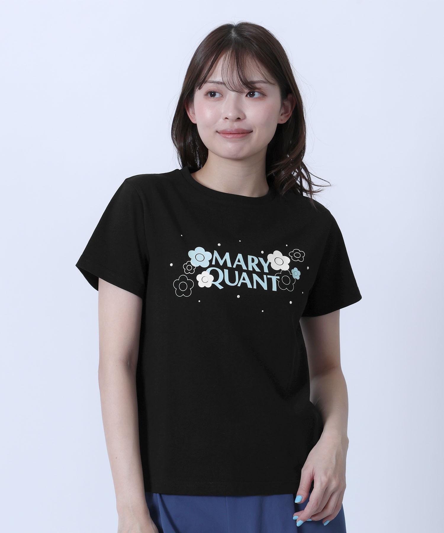 MARY QUANT「パールラメデイジーTシャツ」|Tシャツ・カットソー|ブラック