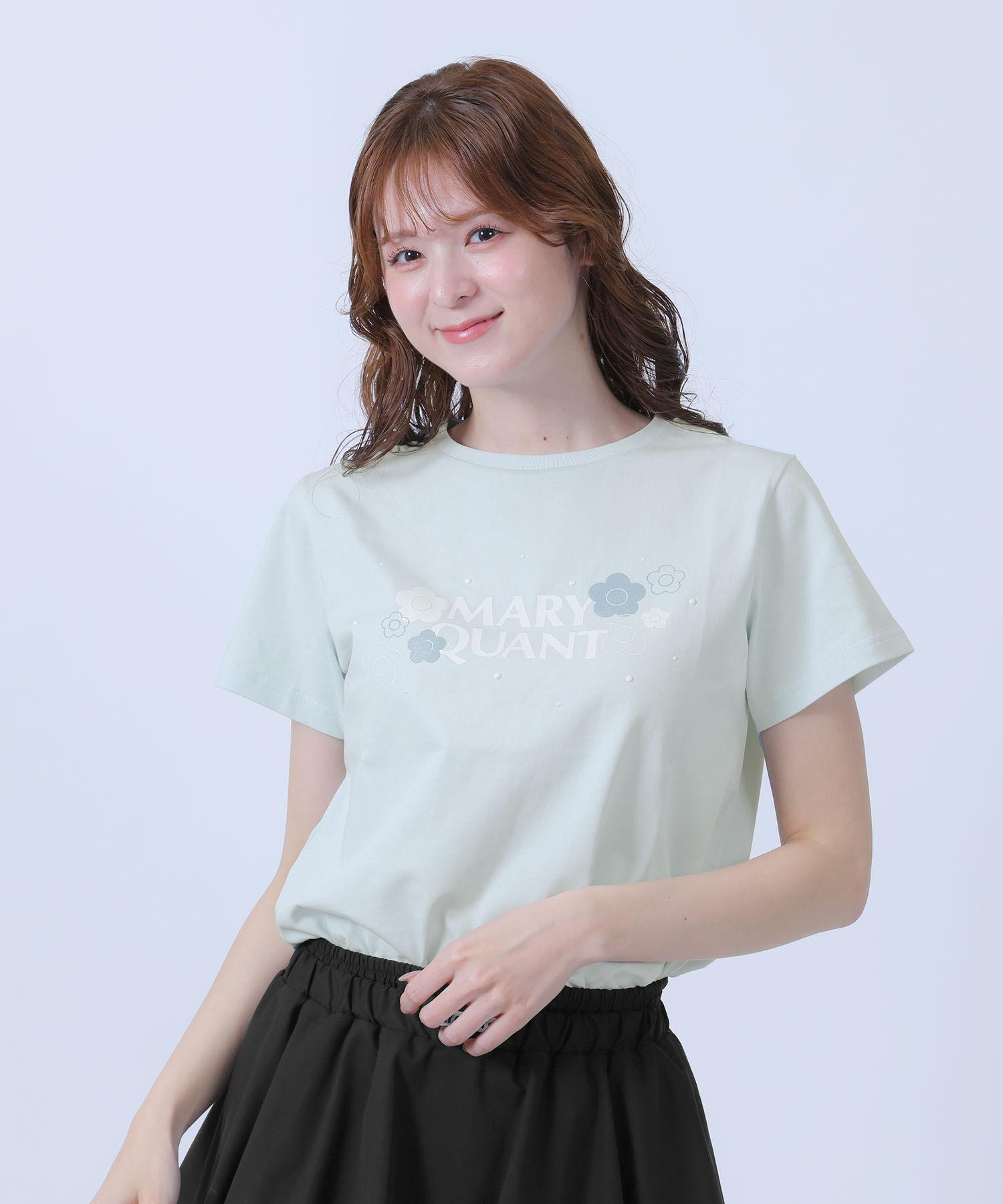 MARY QUANT「パールラメデイジーTシャツ」|Tシャツ・カットソー|ライトブルー