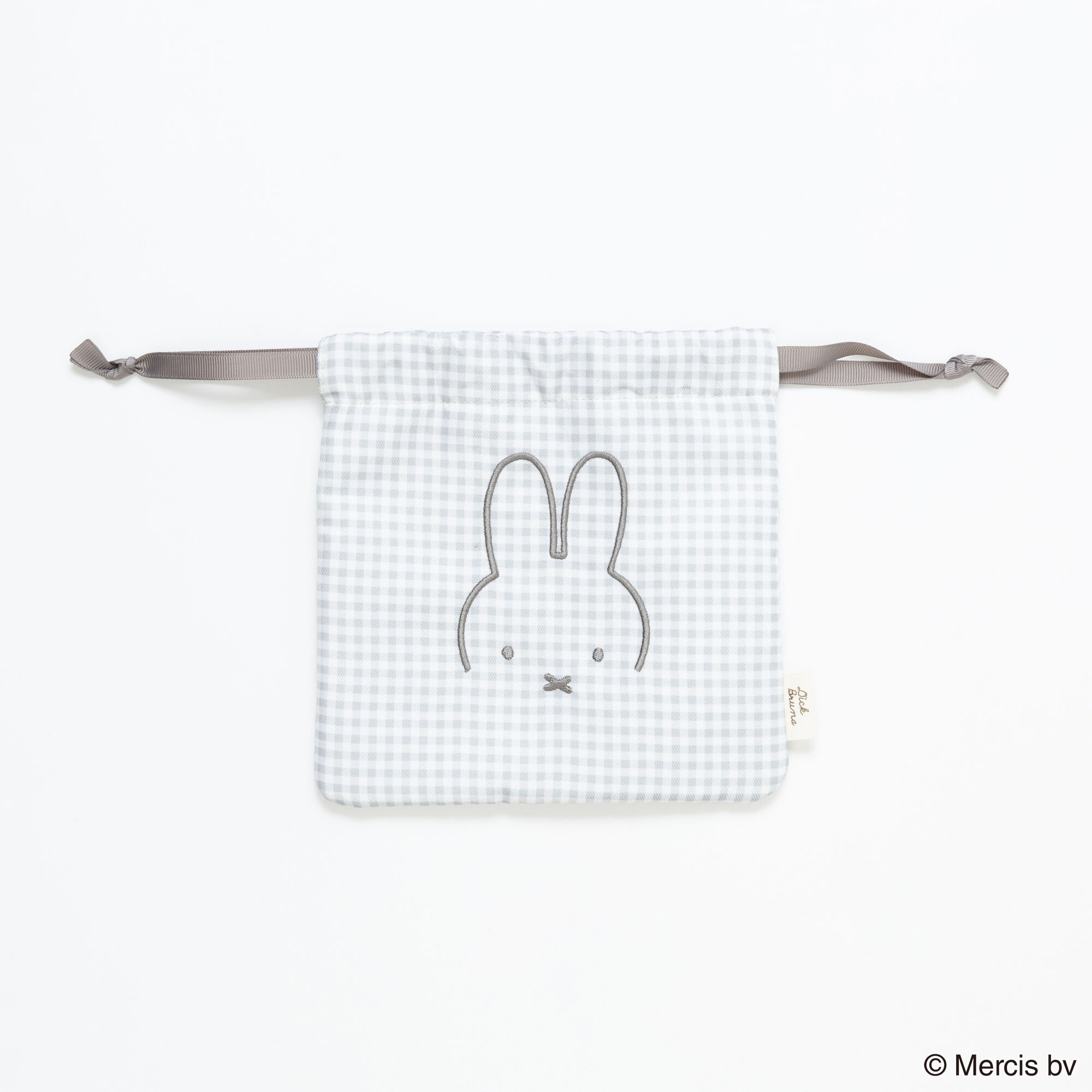  「BRUNA  CHECKERED 巾着」|ポーチ|GRY