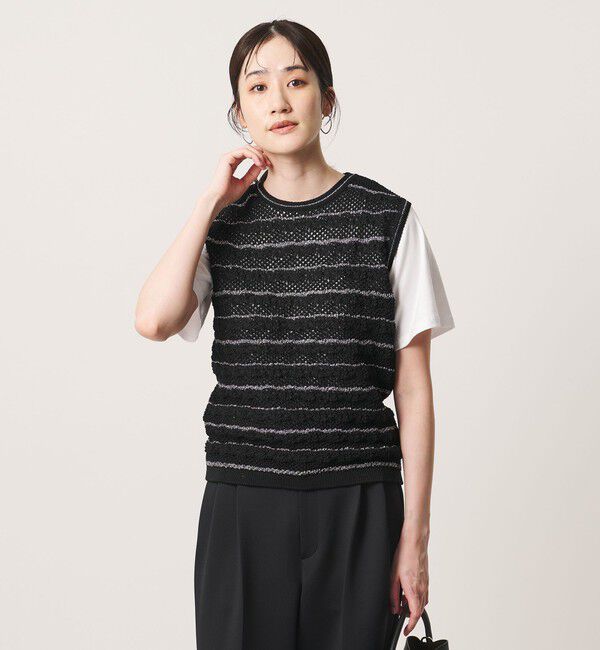 UNITED ARROWS「YTM ラメ ベスト ‐ウォッシャブル‐」|ベスト・ジレ|BLACK