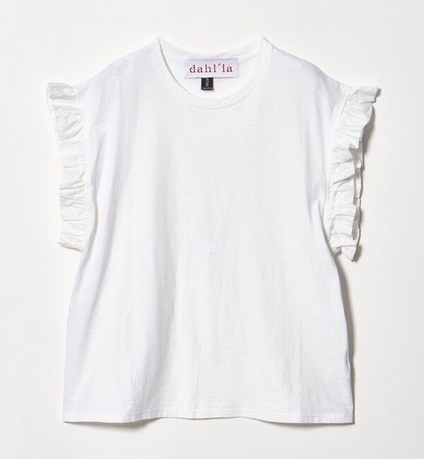 UNITED ARROWS「＜dahl&rsquo;ia＞フリル スリーブ Tシャツ」|Tシャツ・カットソー|