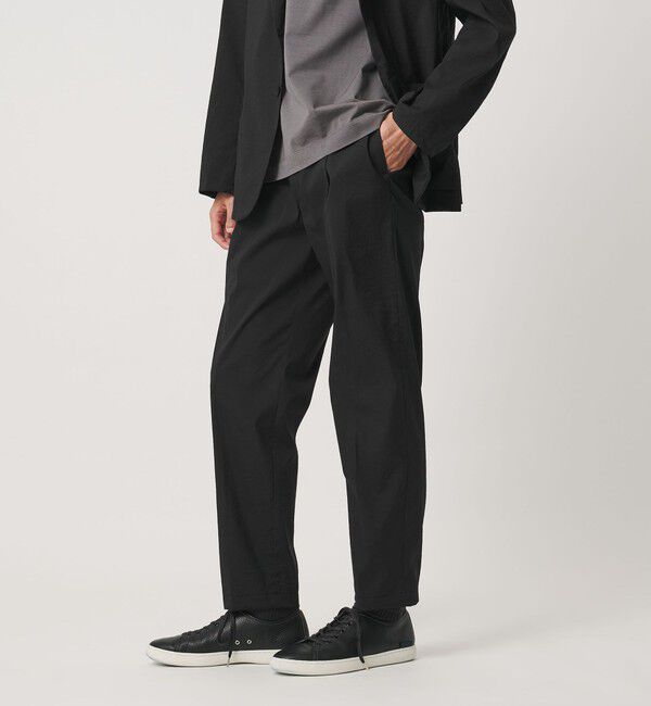 UNITED ARROWS「ウェザーコンフォート メランジ キャロット 1プリーツパンツ 撥水 ヨコストレッチ」|チノ|