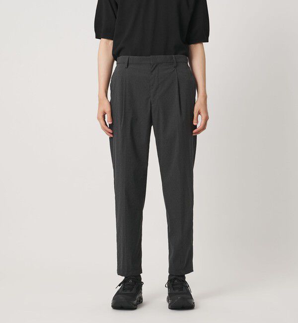 UNITED ARROWS「ウェザーコンフォート メランジ キャロット 1プリーツパンツ 撥水 ヨコストレッチ」|チノ|