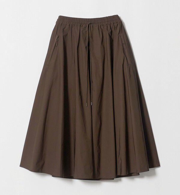 UNITED ARROWS「タフタ ジップ フレアスカート ‐ウォッシャブル‐」|フレア|DK.BROWN