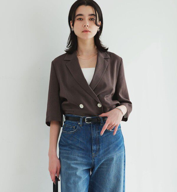 UNITED ARROWS green label relaxing「【結論シリーズ】シアーエアミドルスリーブジャケット マシンウォッシャブル 接触冷感 通気性」|テーラードジャケット|