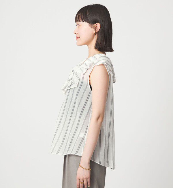 UNITED ARROWS green label relaxing「100/2 ラッフルカラー ノースリーブ ブラウス」|シャツ・ブラウス|