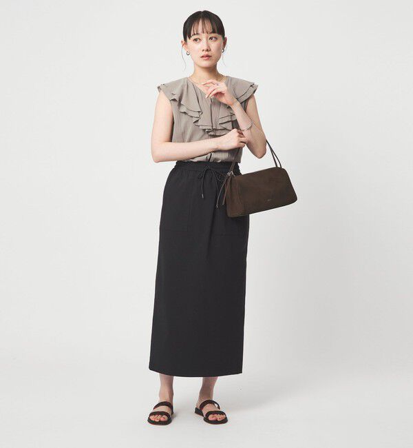 UNITED ARROWS green label relaxing「100/2 ラッフルカラー ノースリーブ ブラウス」|シャツ・ブラウス|